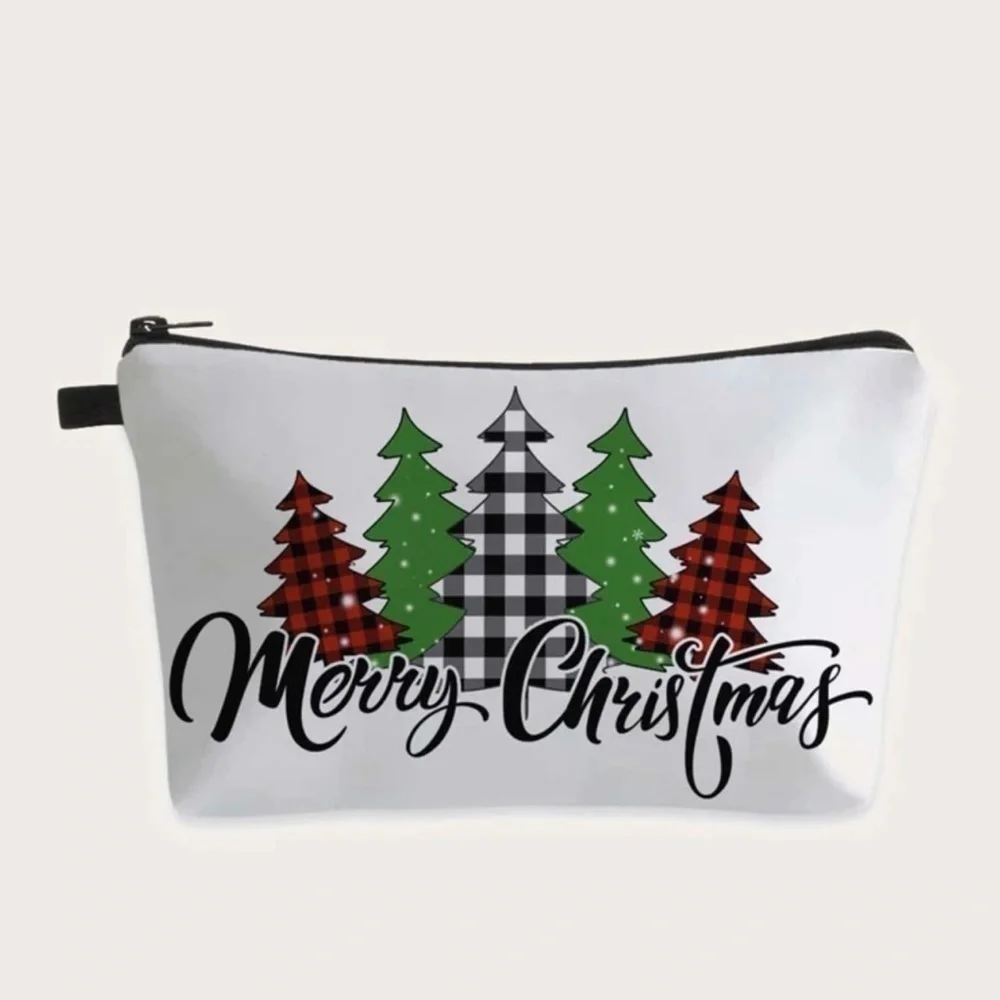 HOLIDAY CHRISTMAS TREE COSMETIC BAG